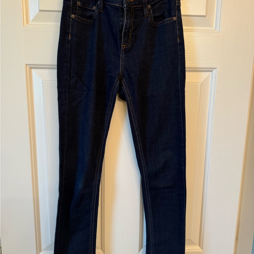 Free People Skinny Jeans in Dark Blue Wash, Size 24